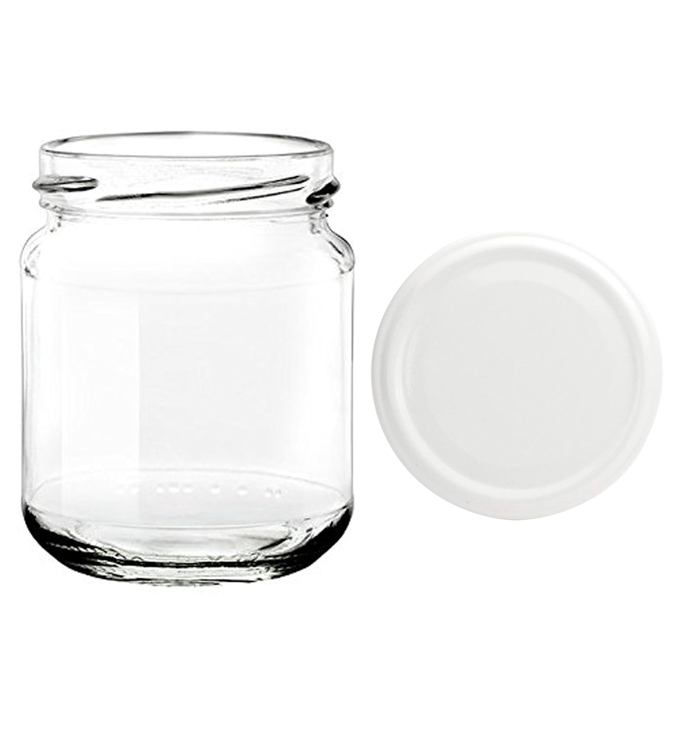 Barattoli Vasetti in vetro per la conservazione da 212 ml in confezione da 120 pezzi con TAPPO BIANCO per conservare marmellata, peperoncino,e non solo (120 pezzi da 212 ml)