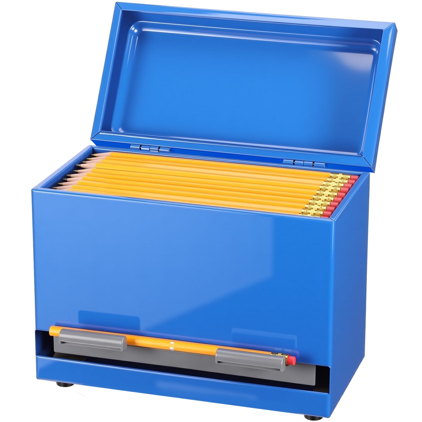 Mifoci Dispenser per matite per aule, in acciaio inox, per fino a 200 matite, riutilizzabile, in metallo, per casa, ufficio, ristorante, insegnanti, forniture per riporre oggetti (blu reale)