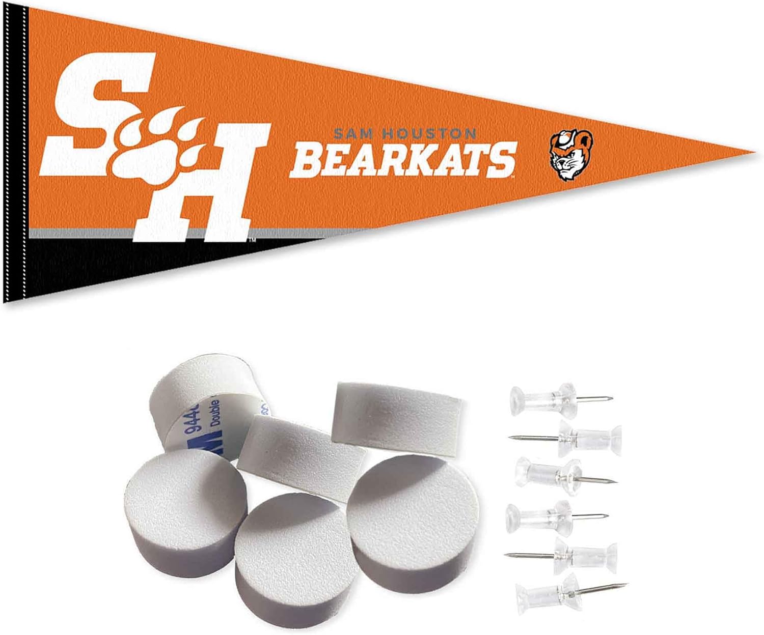 College Flags & Banners Co. Sam Houston State Bearkats Pennant Flag and Wall Tack Mount Pads