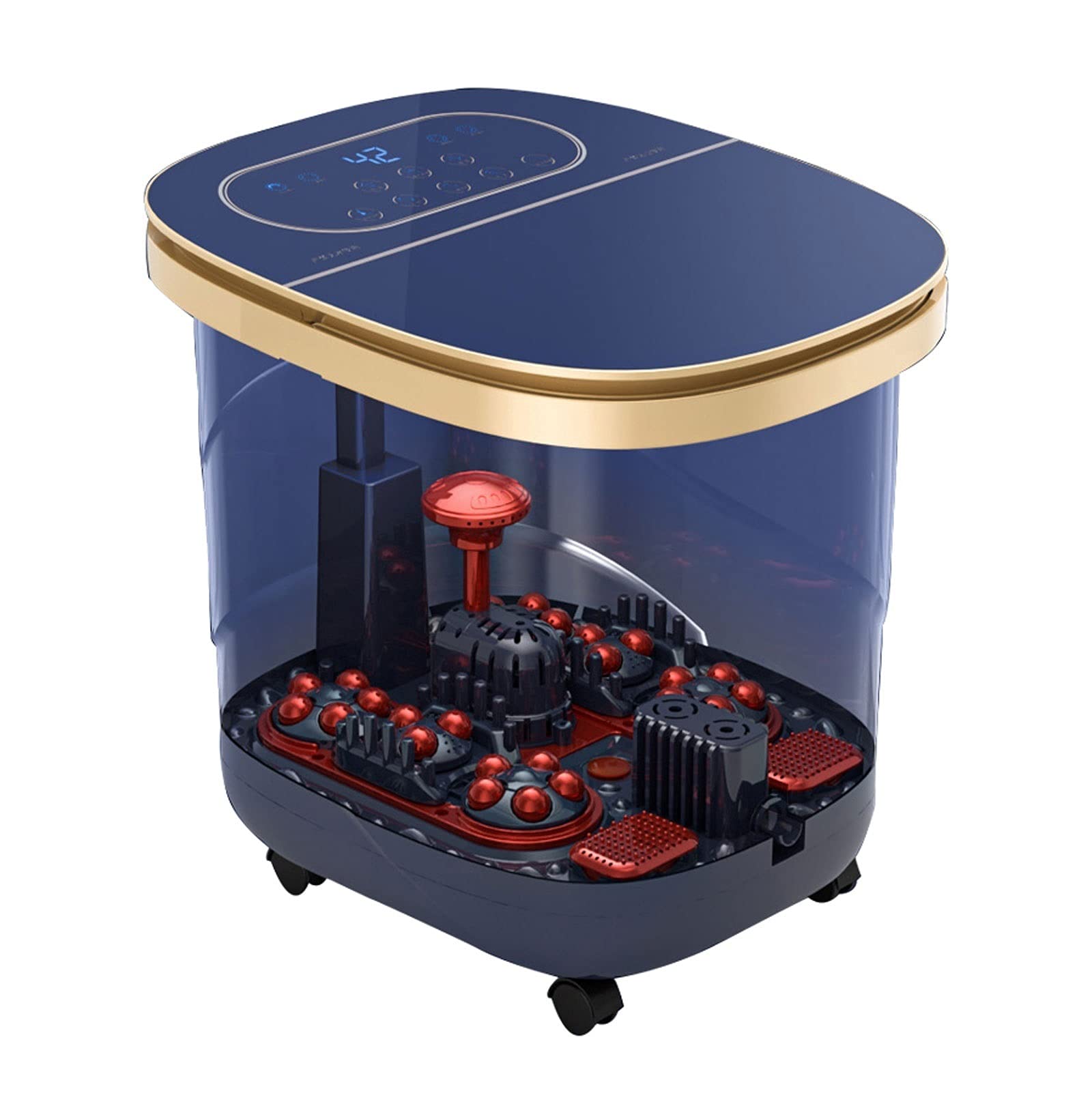 Massaggiatore per pediluvio, pediluvio motorizzato con calore e massaggio e getti, rulli elettrici per massaggiatori shiatsu per pediluvi, alleviare il dolore muscolare ai piedi, adatto come regalo
