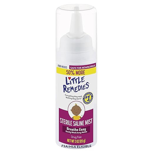 Little Remedies Sterile Saline Nasal Mist, Safe for Newborns, 3 oz