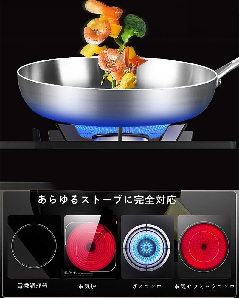 Amazon.co.jp: RonZini 鍋 炒め物鍋 中華鍋 316 ステンレス 炒め鍋