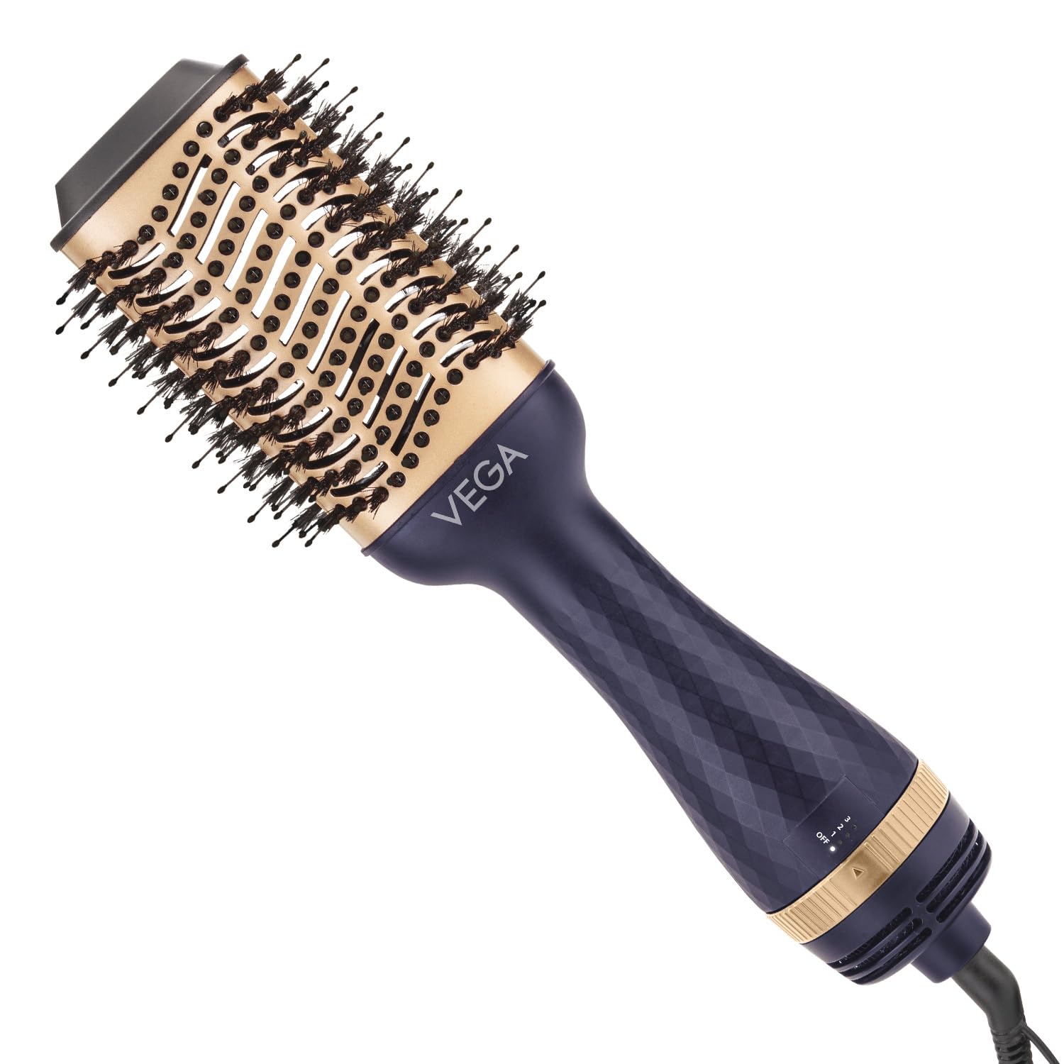 Vega Pro Volumizer Hair Blow Dryer Brush, 3 in 1 Hot Air Brush, 360° Airflow Vent, 3 Heat/2 Speed Settings For Hair Style, Ceramic Tourmaline Coating Brush Head, 1200 W (VHSD-02)