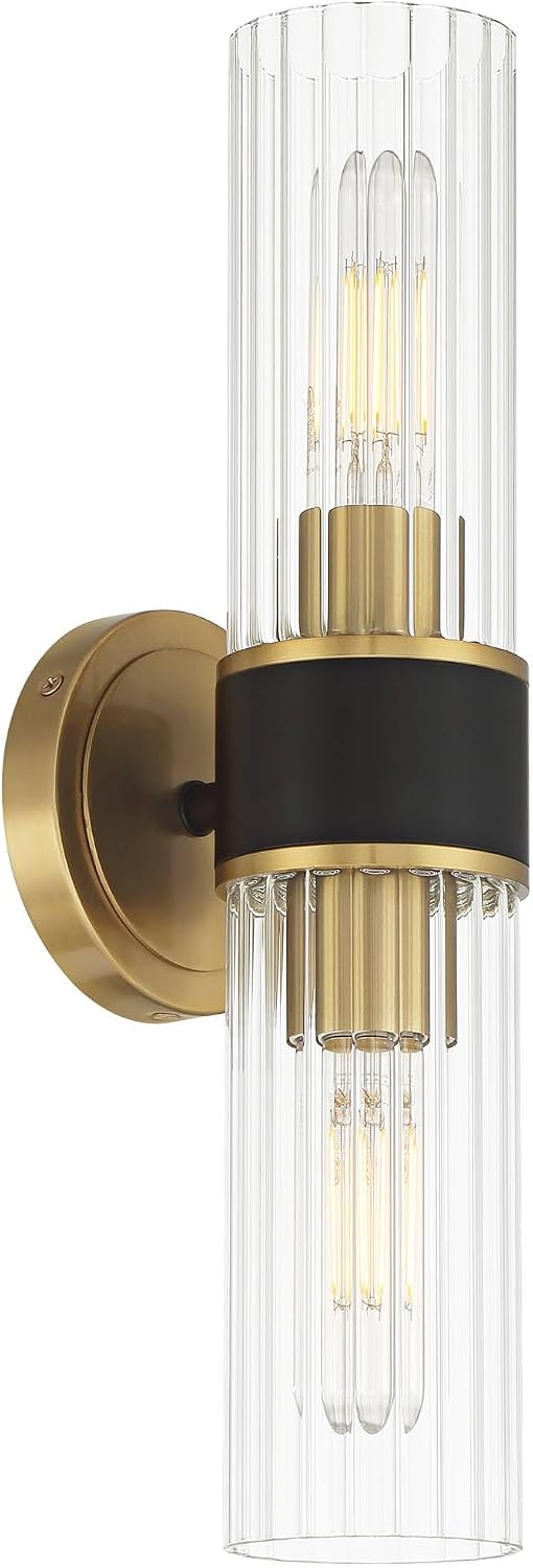 Possini Euro Design Possini Euro Idyl 16 1/4" High Warm Gold and Black 2-Light Bath Light