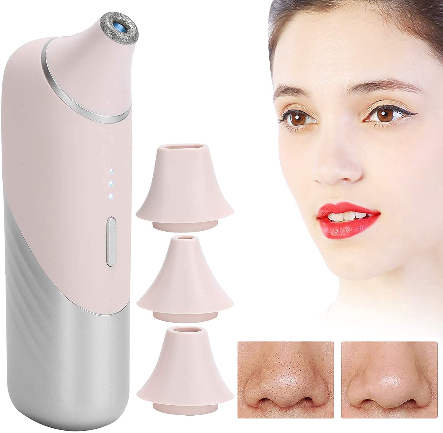 DYTWXG Macchina per la rimozione di Punti Neri visivi per la Pulizia dei pori del Viso con aspirazione del Vuoto WiFi Intelligente, aspiratore per la rimozione di Punti Neri, per Donne Uomini, Rosa