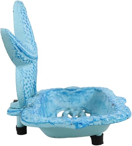 Miniatura 4 de Ebros Gift Jabonera de hierro fundido marino oceánico costero rústico azul estrella de mar estrella de mar 6 pulgadas de largo decorativa decorativa