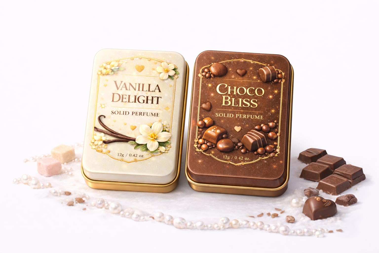 Buy SUNDARA Vanilla Delight & Choco Bliss Solid Perfume Duo Combo