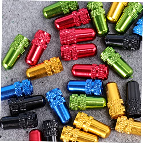 30pcs Tapas de Válvula para Neumáticos de Bicicleta en Aleación de Aluminio Anodizado, Estilo Francés, Ligeras y Durables, Cubiertas de Válvula de Aire en Negro, Rojo y Azul, Fáciles de Instalar, a Prueba de Polvo para Bicicletas miniatura 5