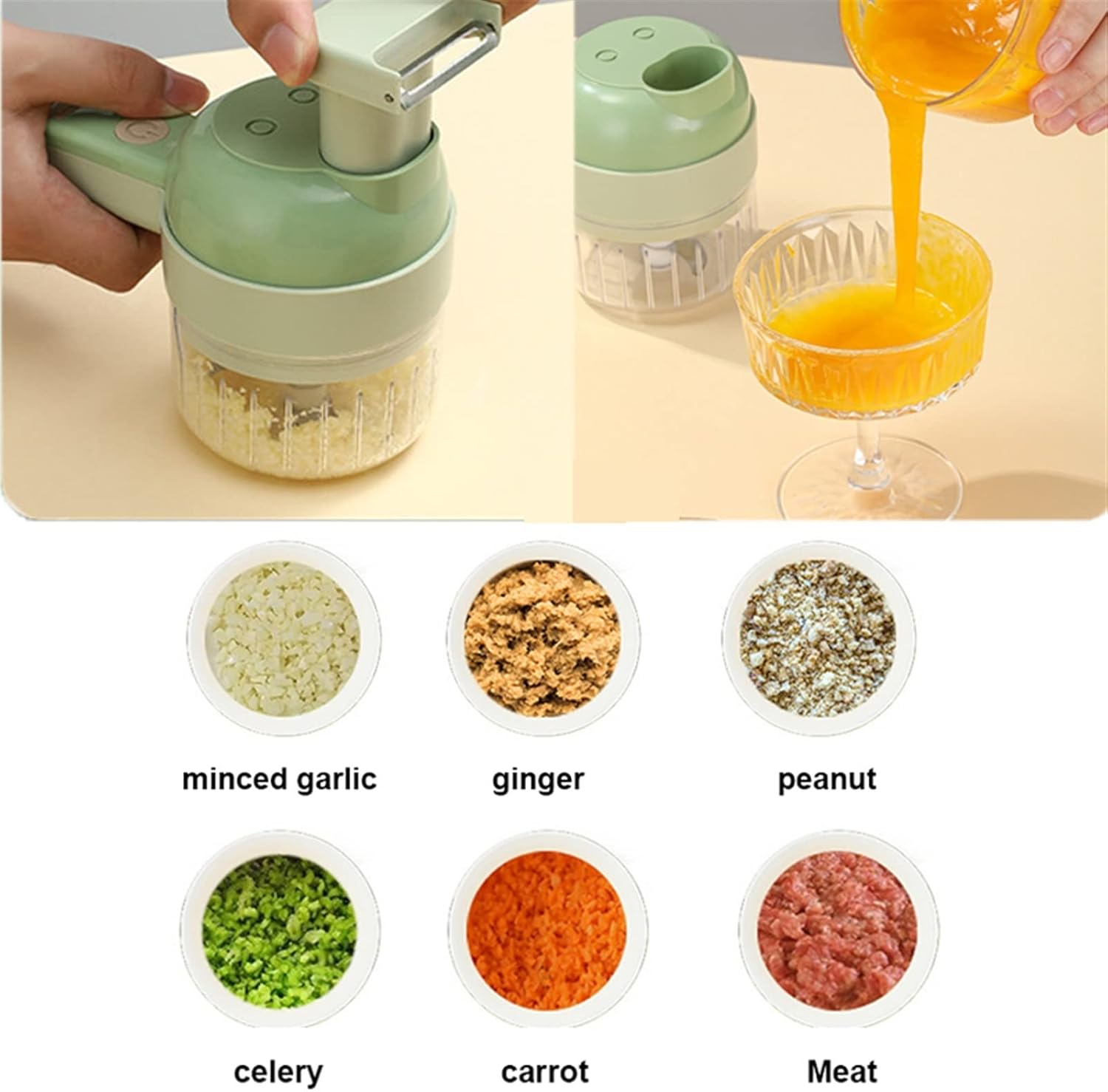 Mandolines 4 In1 Multifunctional Electric Vegetable Cutter Slicer Garlic Mud Masher Chopper Cutting Pressing Mixer Food Slice