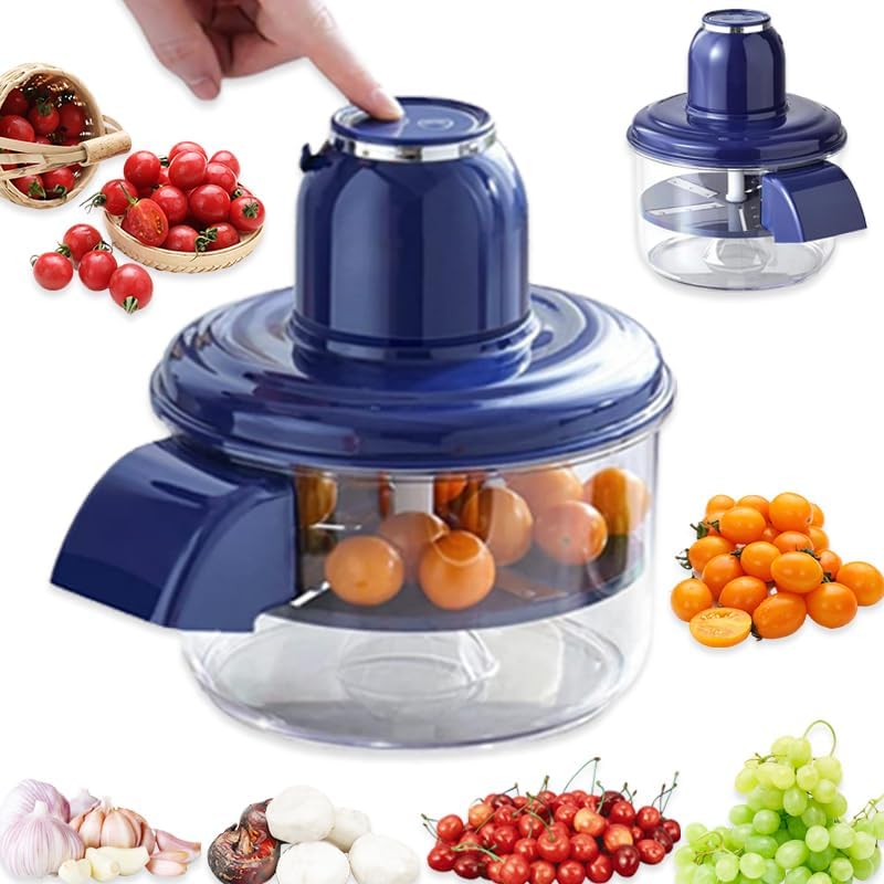 New Automatic Peeler Machine, Portable USB Rechargeable Peeling Machine,Grape Tomato Plum Cherry Skin Remover Tool,Electric Fruit Peeler Skin Remover Tool Garlic Peeler Machine (Blue)