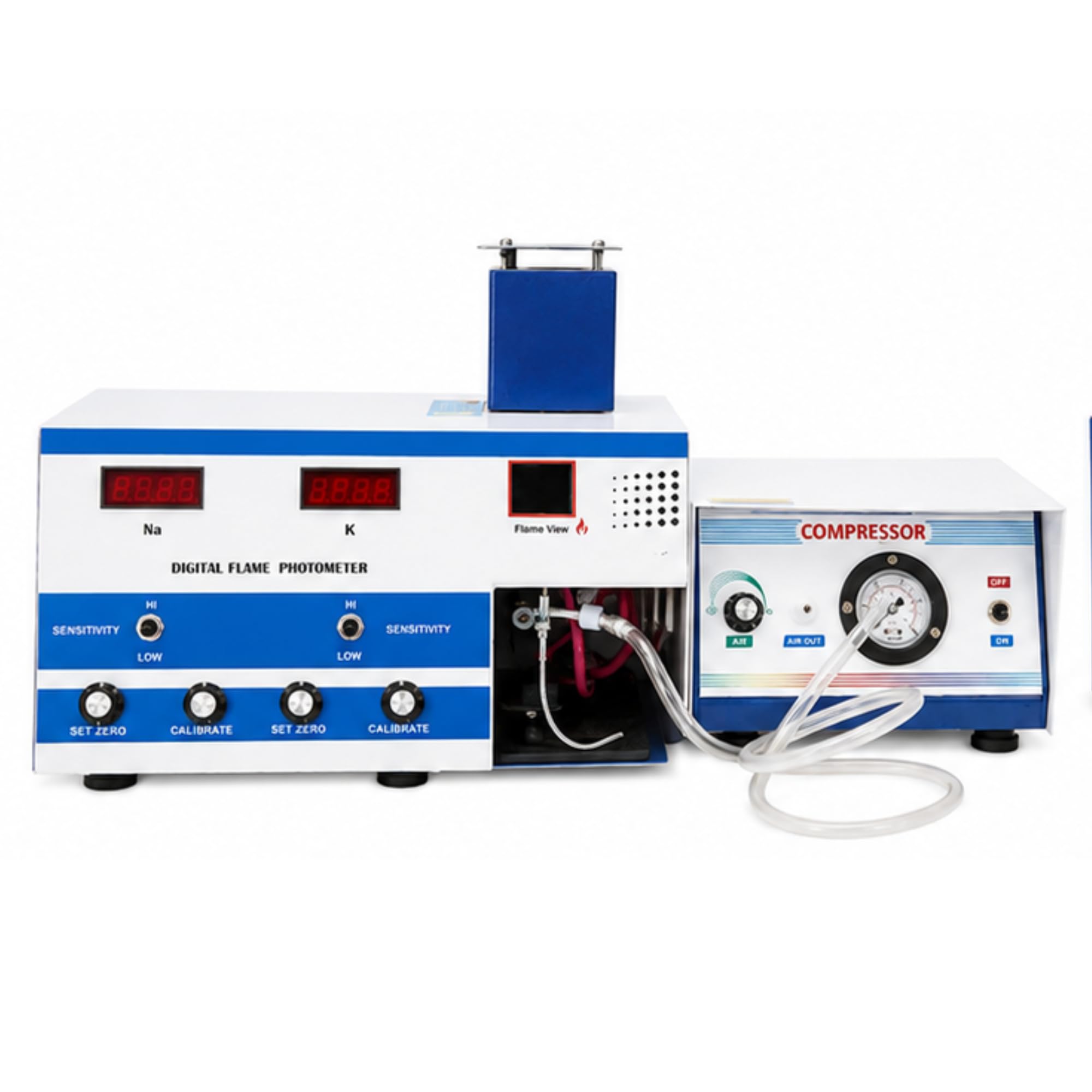 AvainLabs® Digital Flame Photometer Dual Channel AL-10D | Na & K Analysis | Dual LED Display | Auto Ignition | Single Aspiration | Laboratory Clinical Testing Instrument with Compressor | Na & K Analysis, Dual LED Display, Auto Ignition, Includes Compressor, Single Aspiration-picture-11