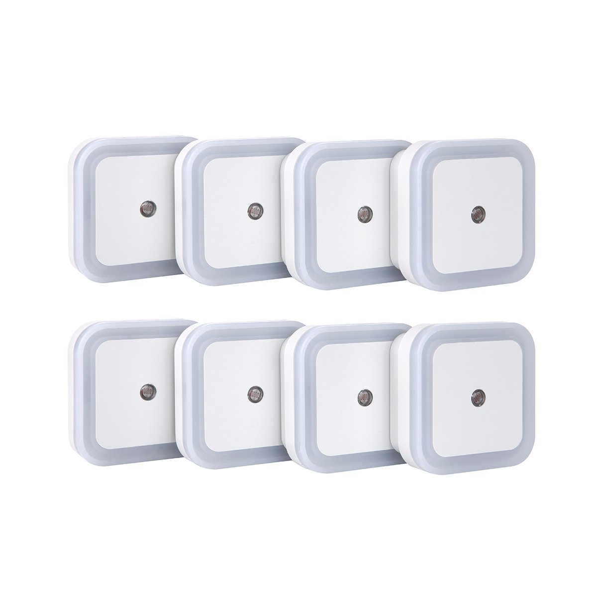 [New Design 8 Pack]Covenov 0.5W Plug in LED Night Light Lamp with Smart Sensor,Soft Brightness for Kids Baby Nursery Bedroom (White)