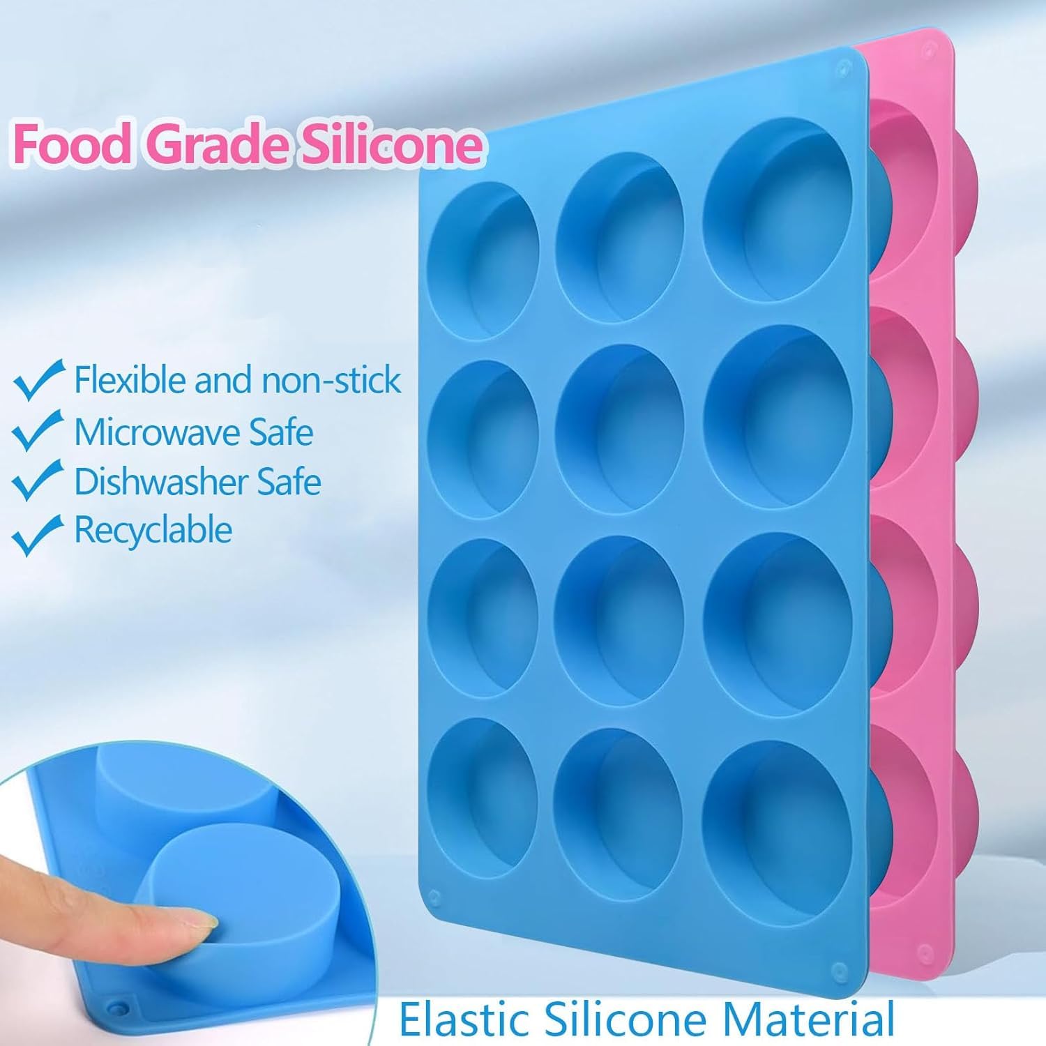 Moldes redondos para galletas de chocolate, molde de silicona de chocolate Oreo de 12 cavidades, moldes de silicona de chocolate para Oreo cubierto, galletas, caramelo, gelatina, mini