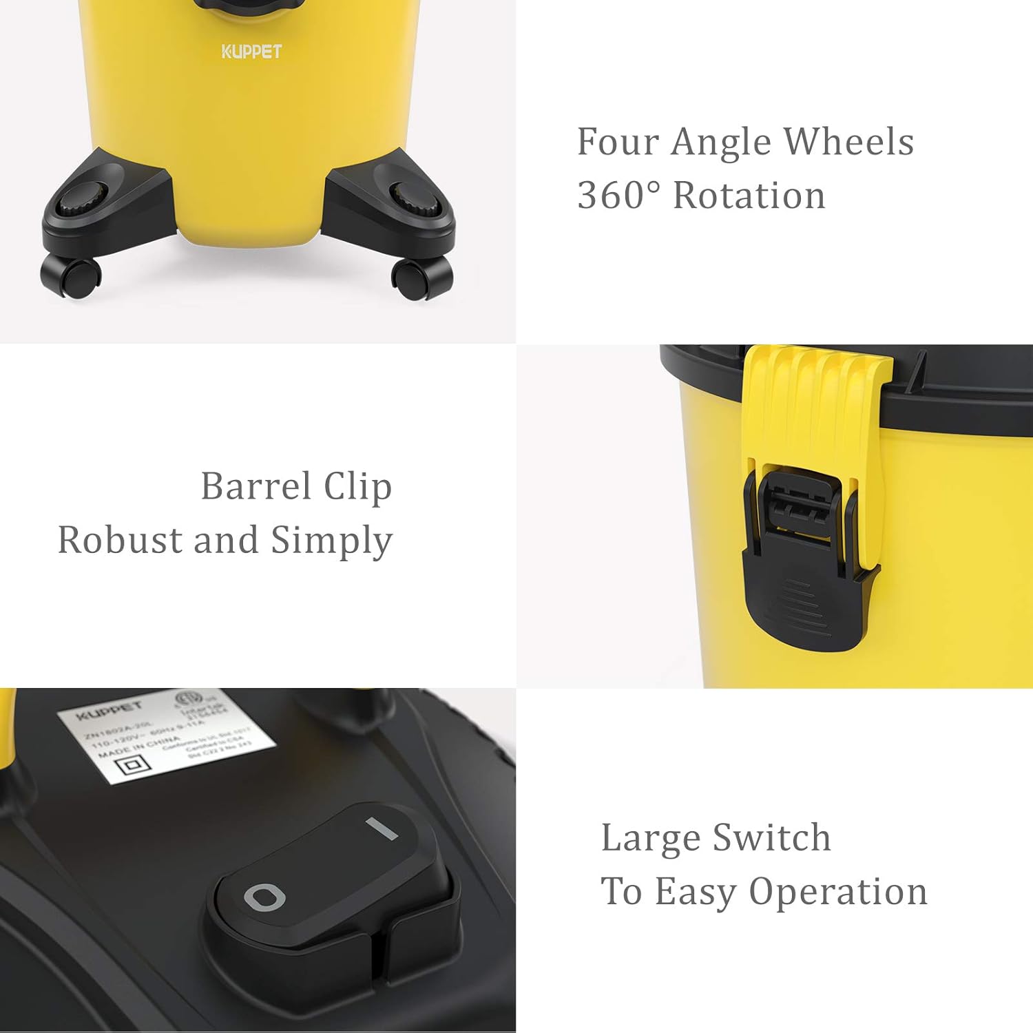 New Arrivals KUPPET 3-in-1 Wet/Dry Vacuum Cleaner, Shop Vacuum with Attachments, 5 Gallon, 5.5 Peak HP, 16Kpa Powerful Suction, 20L Capacity Yellow ❤ Crazy Deals KUPPET 3-in-1 Wet/Dry Vacuum Cleaner, Shop Vacuum with Attachments, 5 Gallon, 5.5 Peak HP, 16Kpa Powerful Suction, 20L Capacity Yellow