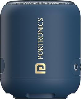 Portronics SoundDrum 1 12W TWS Portable Bluetooth Speaker with Powerful Bass, Bluetooth 5.3V, 360° Surround Sound, USB Drive in, Type C Fast Charging(Blue)