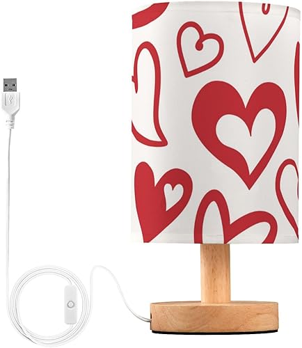 Miniatura 1 de GuoChe Table Lamps Night Table Lamp Minimalist Valentine's Day Red Hearts Lamp for Boys End Table lamparas para sala de mesa