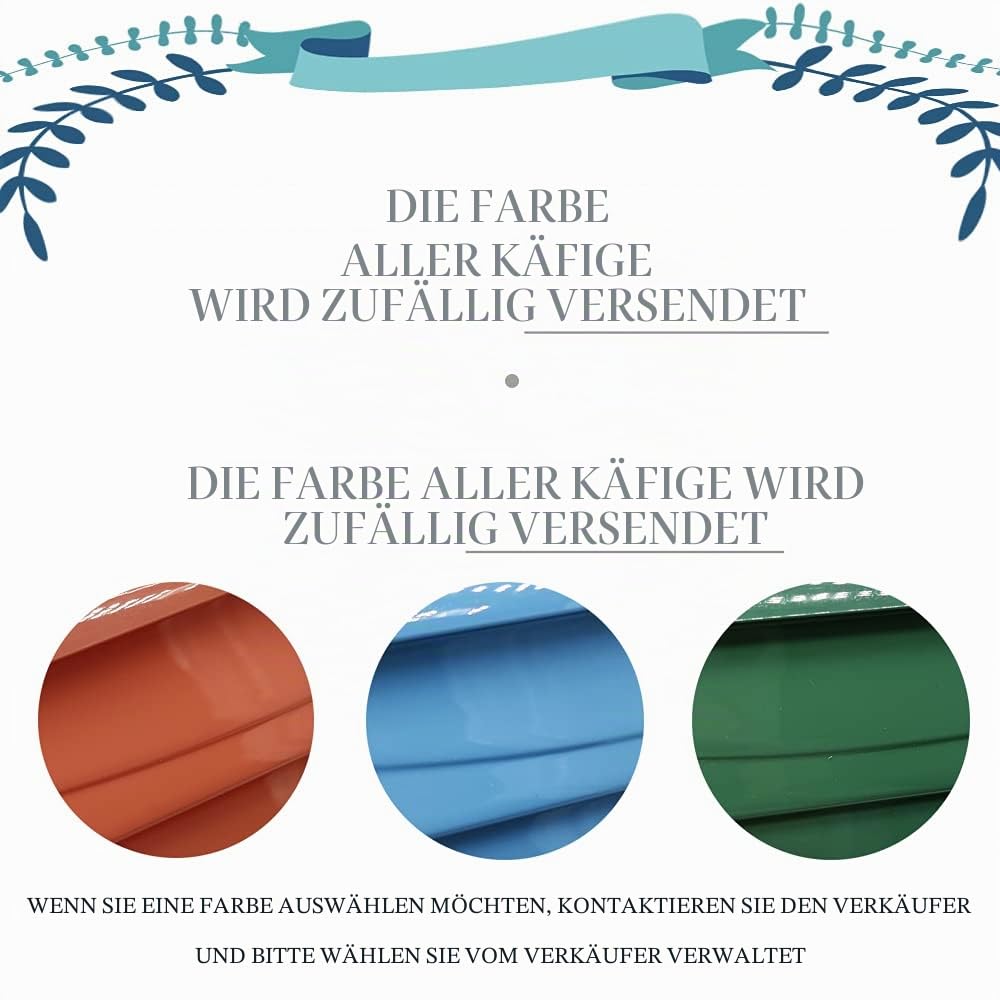 BPS Vogelkäfig für Wellensittiche, Kanarienvögel mit Futternapf, Tränke, Springschaukel für Ruhe, zufällige Farbe BPS-1232