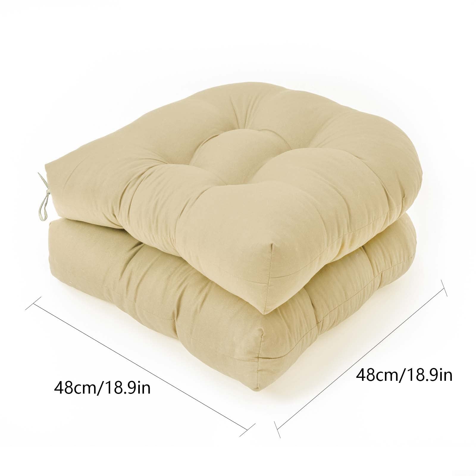 Lot De 4 Coussins De Chaise Rond, Coussins D'assise En Coton Coloris Bleu Foncé - Coussin De