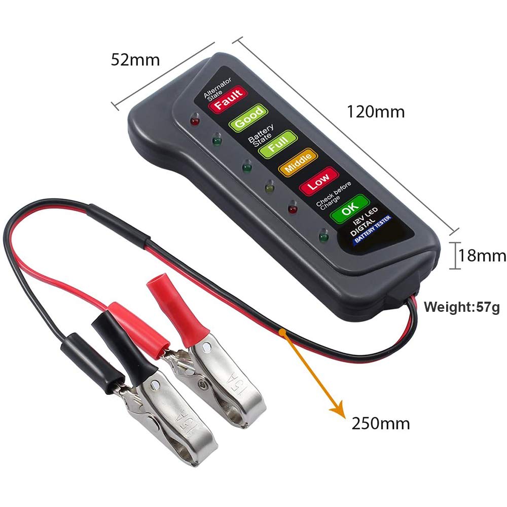 Buy VDIAGTOOL Car Battery and Alternator Tester 12V, LED Light