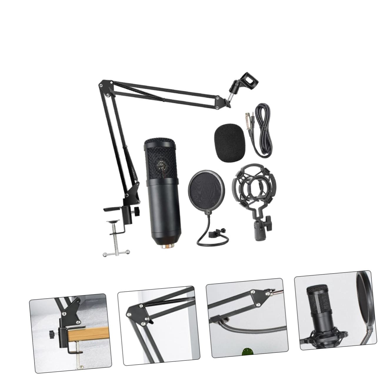 USB Kondensatormikrofon Fürpc Gaming und Broadcast mit Aluminiumlegierung Hochpräzise Stimmaufnahme und Rauschunterdrückung für Studio Zufällige Farbe