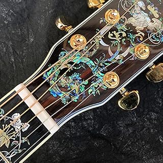 KEPOHK Guitare acoustique incrustée d’ormeau de luxe en bois massif - Les Beatles, Paul McCartney, John Lennon, RIngo Starr, George Harrison KEPOHK Guitare acoustique incrustée d'ormeau de luxe en bois massif – Image 3