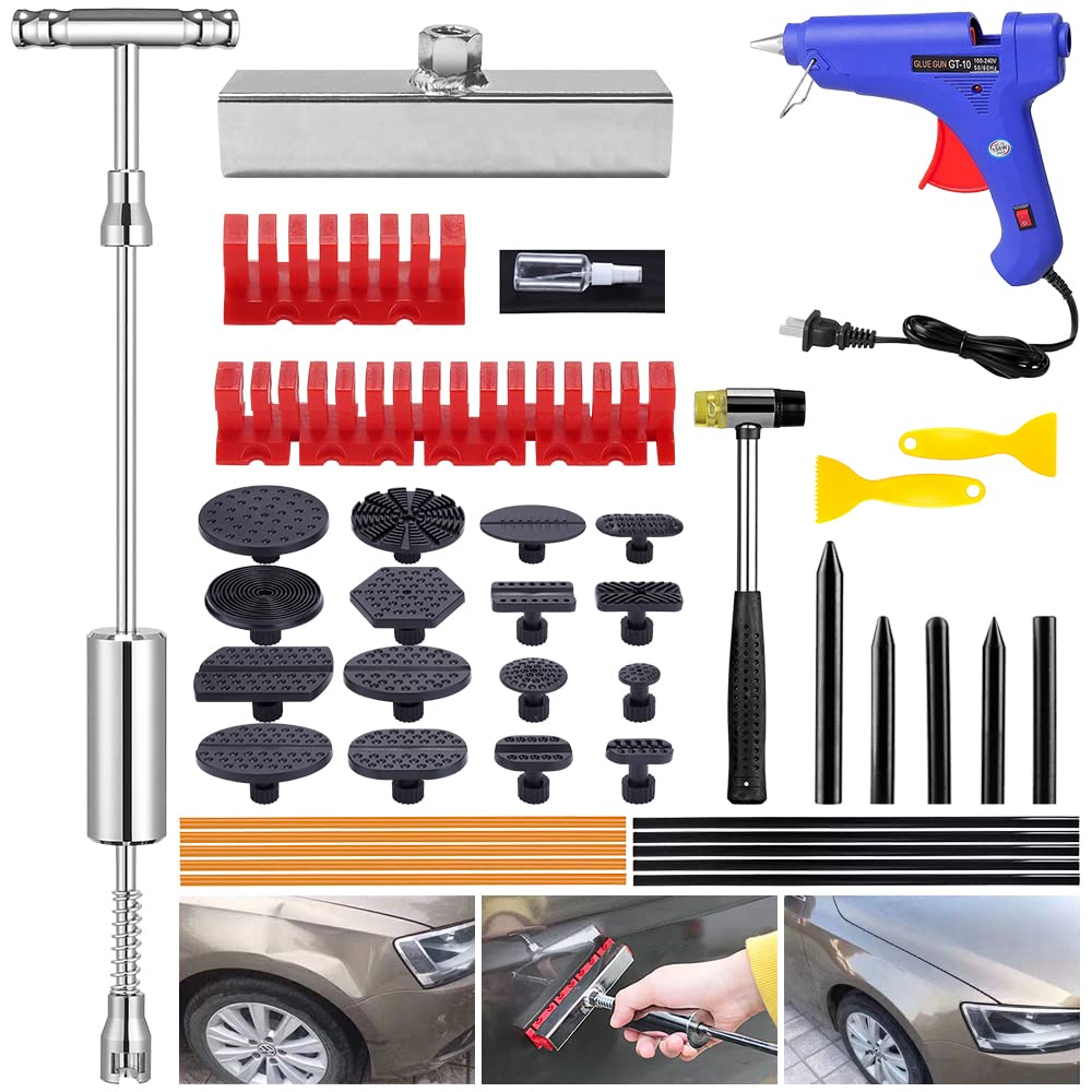 Sonrinss T-Bar Dent Puller - Car Dent Puller Remover Set, Dent Hammer, Car Dent Removal Tool Suitable for Car dents/Auto Dent Removal/Hail Damage