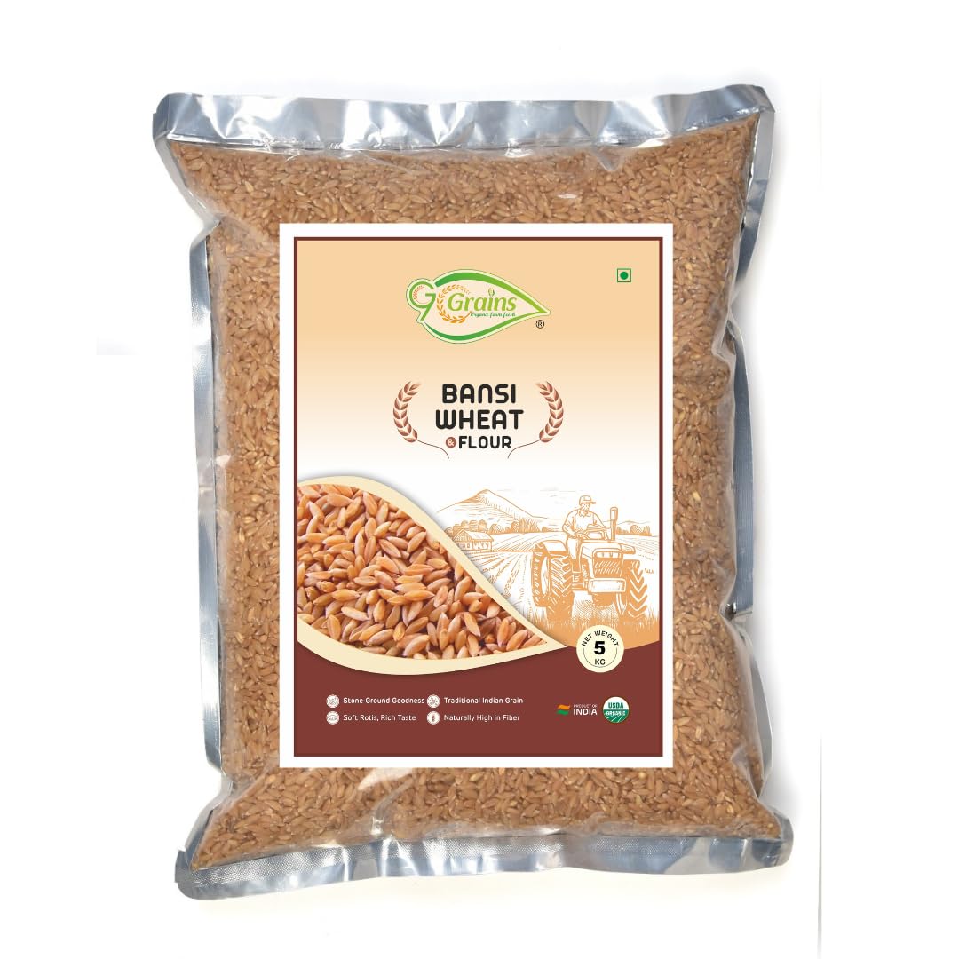 Organic Bansi Bhaliya Whole Wheat Grains (5KG) | Whole Grains For Eating And Cooking | |Bansi Bhaliya Daane | Produce of India from Organic Farms By G7 Grains-image-17