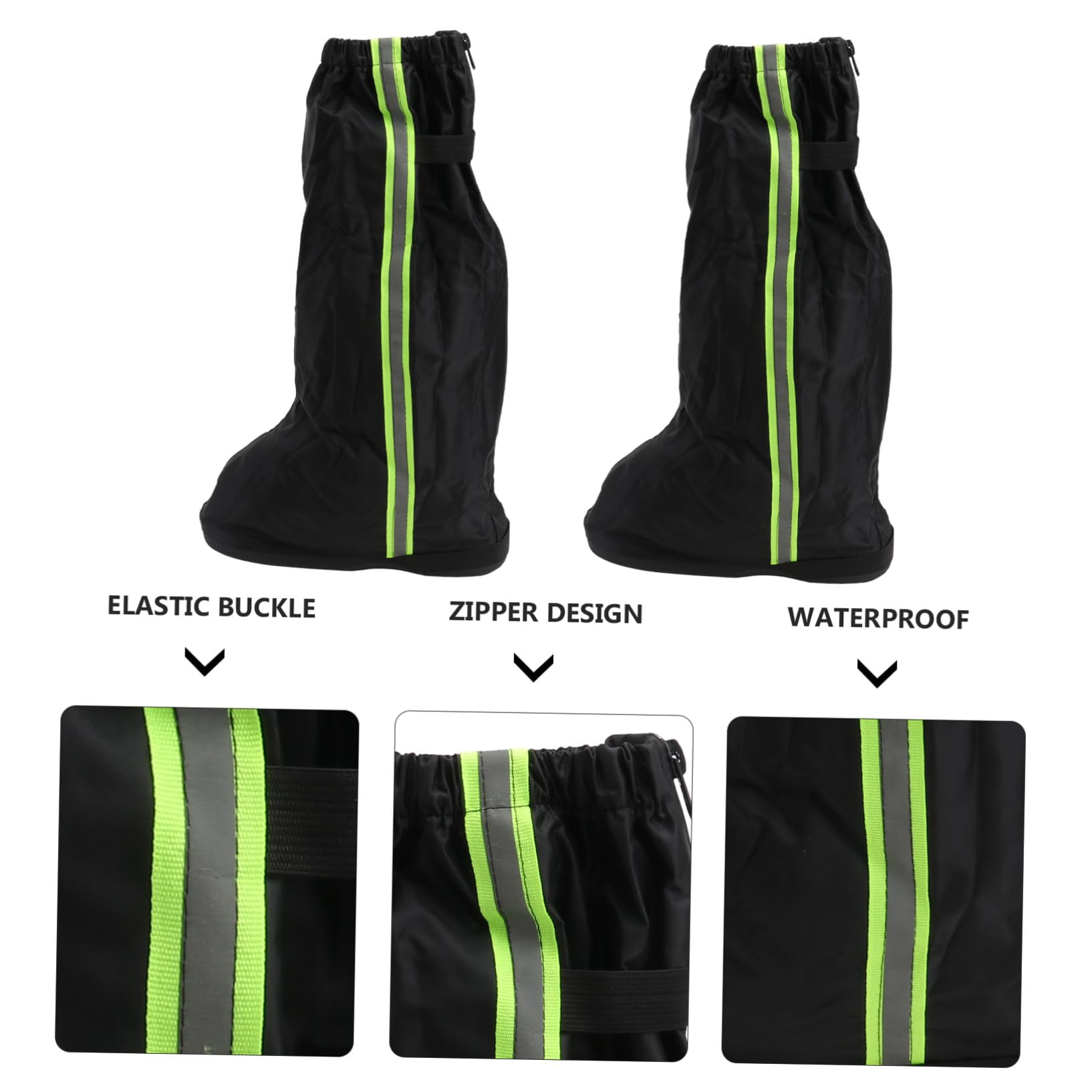 Polainas Impermeables para Exteriores y Senderismo, Cubre Zapatos De Tela Oxford Negra XXL, Resistentes Al Agua y Viento, Ajustables para Hombre y Mujer, Uso Trekking, Caza y Escalada