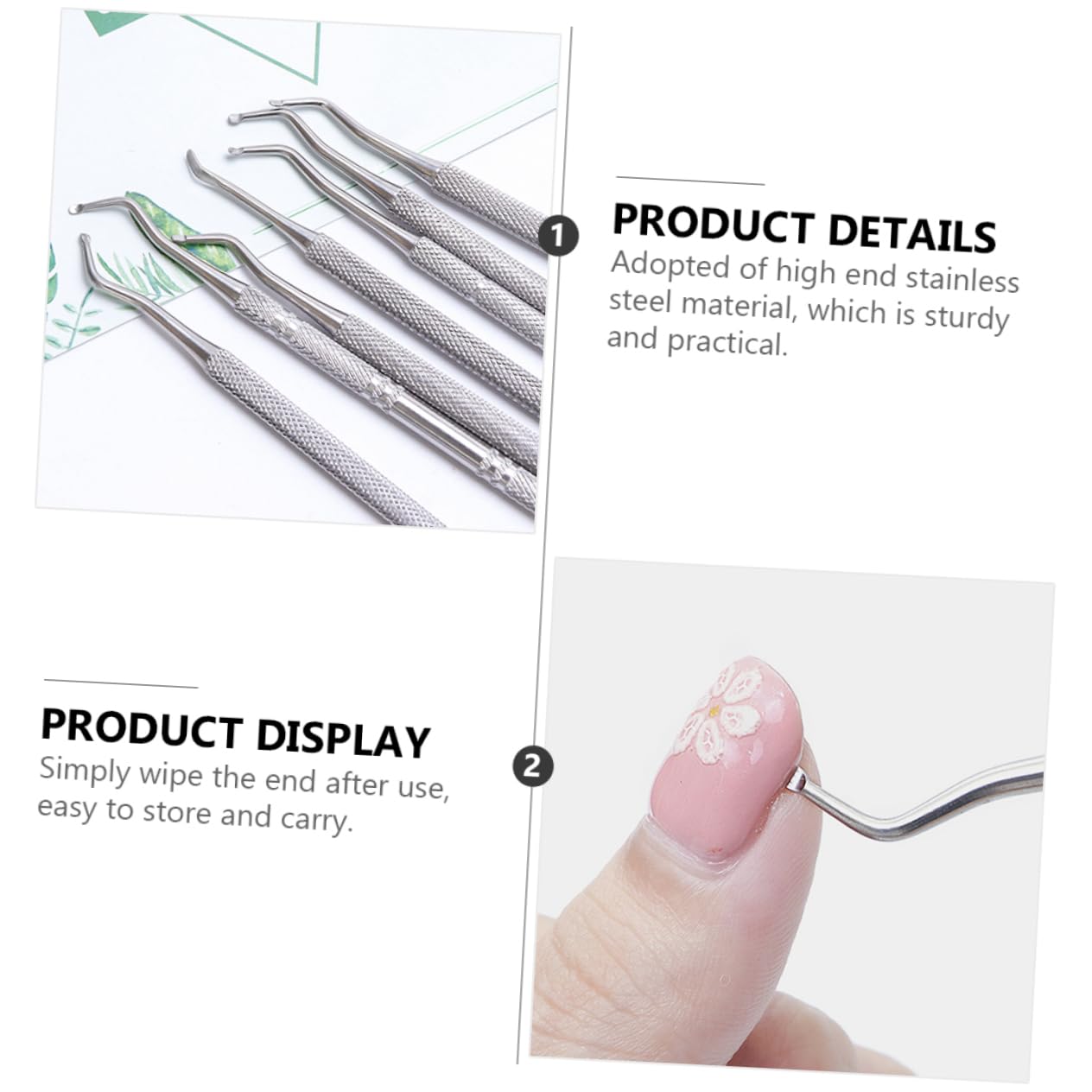 SOESFOUFU Manicure Tools Set 7pcs Nail Cuticle Remover Kit for Salon or Home Use