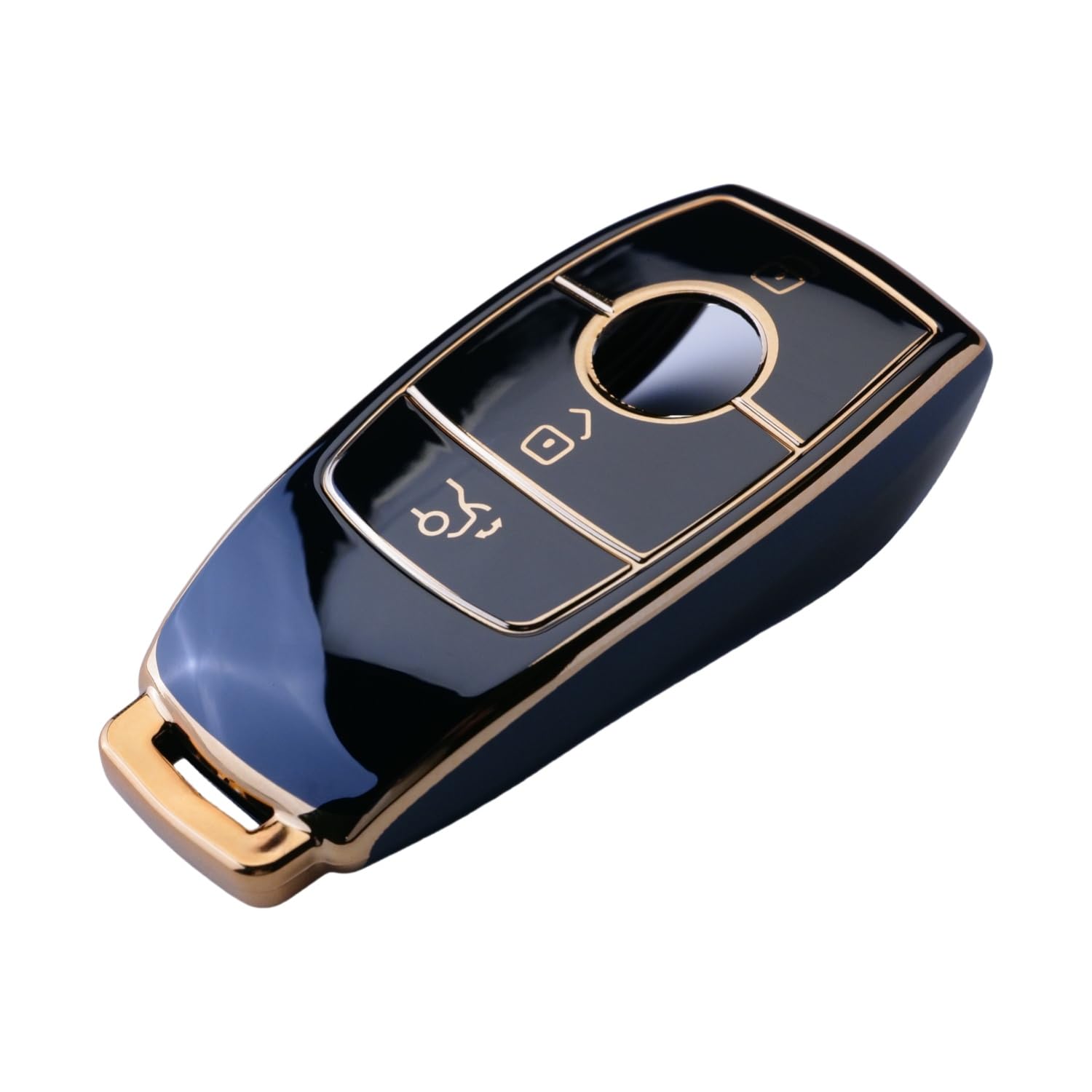 RUXYAXFOL TPU copertura chiave auto per Mercedes Benz S/A/G/B/E/C Classe AMC CLA CLE CLS GLA GLC GLE GLK GLS W221 W222 Custodia chiave auto, 2 pezzi, oro nero