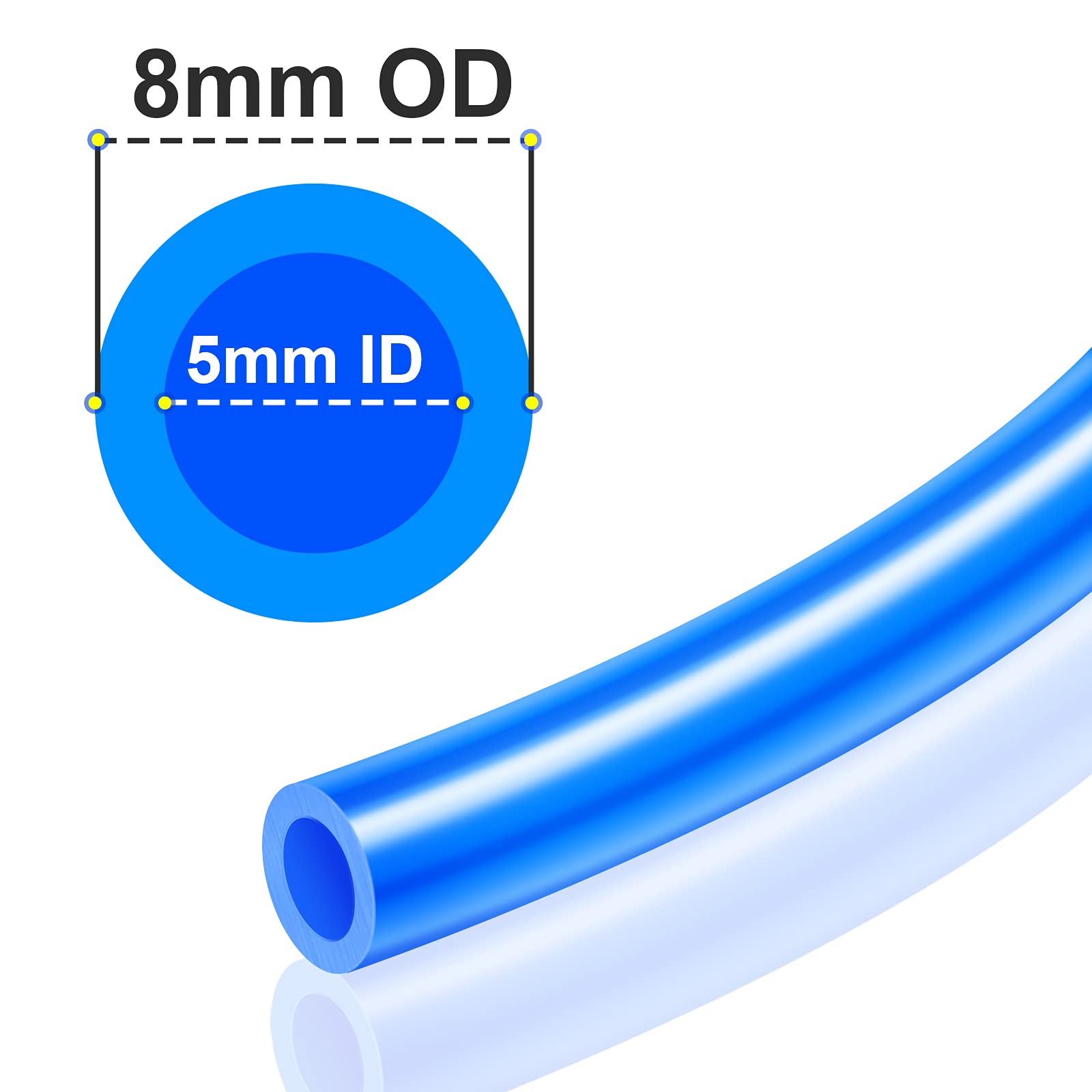 TAILONZ PNEUMATIC Blue 12mm OD 8mm ID Polyurethane PU Air Hose Tube Kit