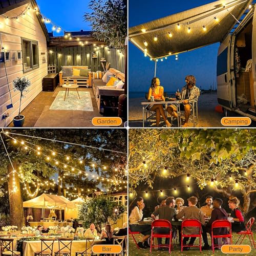 PBGMRT Outdoor Festoon Lights Mains Powered - 100ft/30m Outside String Lights 30+2 S14 LED Dimmable Bulbs with Remote, IP65 Waterproof for Patio Gazebo Pergola Garden Backyard 6 PBGMRT Outdoor Festoon Lights Mains Powered - 100ft/30m Outside String Lights 30+2 S14 LED Dimmable Bulbs with Remote, IP65 Waterproof for Patio Gazebo Pergola Garden Backyard - Image 6