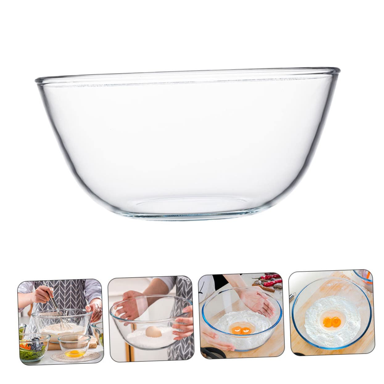 Glasrührschüssel aus Glas Große Glasschüssel 4500ml Vielseitig für Zuhause und Hotel Glatte Oberfläche Praktische Servierschale