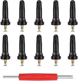 YXCC 10 Pcs TPMS 20008 Rubber Snap-in Tire Valve Stem with 1Pcs Valve Core Remover,Snap-in Tubeless Valve Stems Suit for 0.453 inch Rim Holes on Standard Vehicle Tires (10Pcs TPMS 20008)