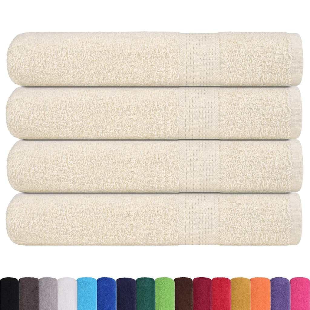 vidaXL Serviettes FROGN 4 pcs crème 100x200 cm 360 g/m² 100% Coton, Serviette de Plage, Serviette d'invité, Grande Serviette de Plage, Serviette de Bain