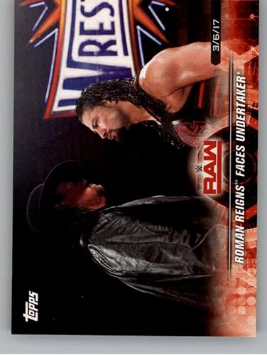 2018 Topps Road to WrestleMania #17 Roman Reigns Faces Undertaker NM-MT