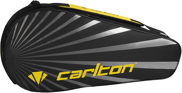 Carlton Team 1-vaks Badminton Racket Bag, Black/Silver/Yellow