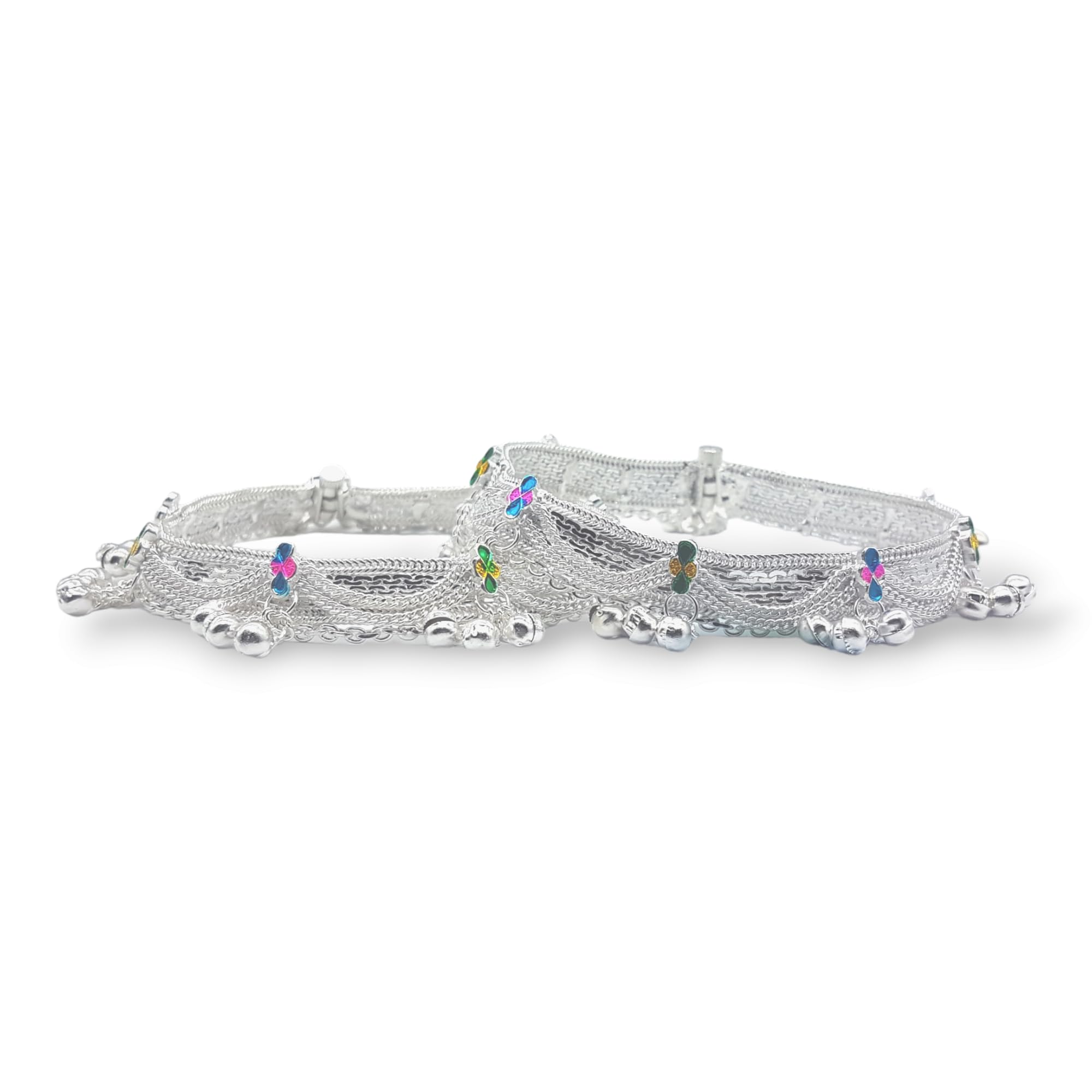 New Design Seven Ghungroo Studded Silver Plated Anklet Payal For Women & Girls (Pack of 2)-image-41