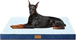Patas Lague Checkered Orthopedic Dog Bed Large Sized Dog 91x61cm, Waterproof Soft Comfortable Egg Crate Foam Large Pet Beds Crate Mat with Removable Washable Cover and Nonskid Bottom, Black