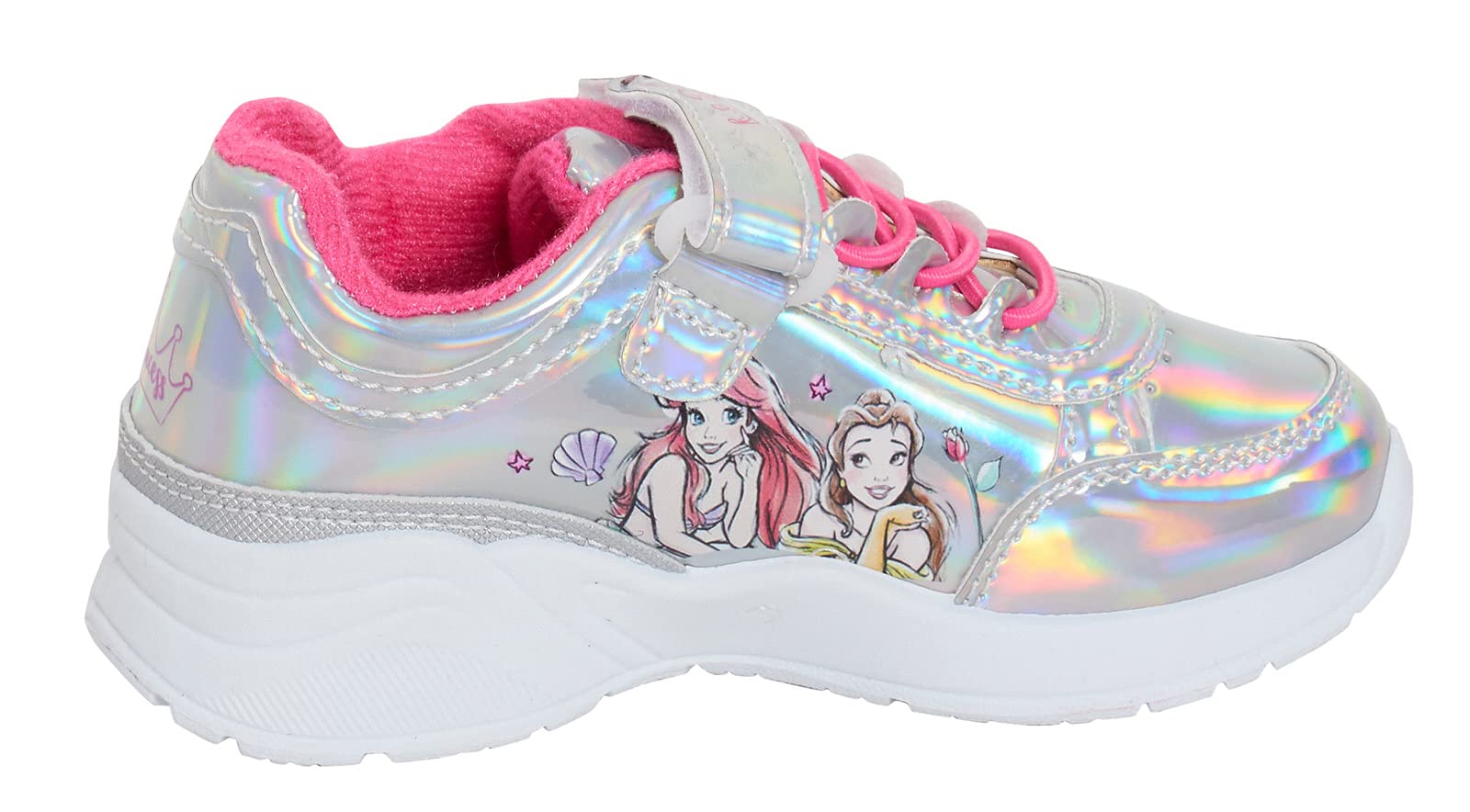 Disney Principessa Ragazze Formatori Olografico Argento Scarpe Sportive Bambini Scarpe Da Corsa Scarpe Da Ginnastica Ariel Rapunzel