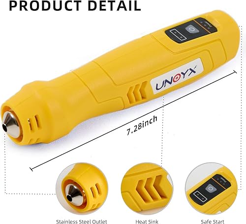 Miniatura 2 de Pistola de calor inalámbrica para manualidades, calentamiento rápido de 600 F, mini pistola de aire caliente recargable para envoltura retráctil,
