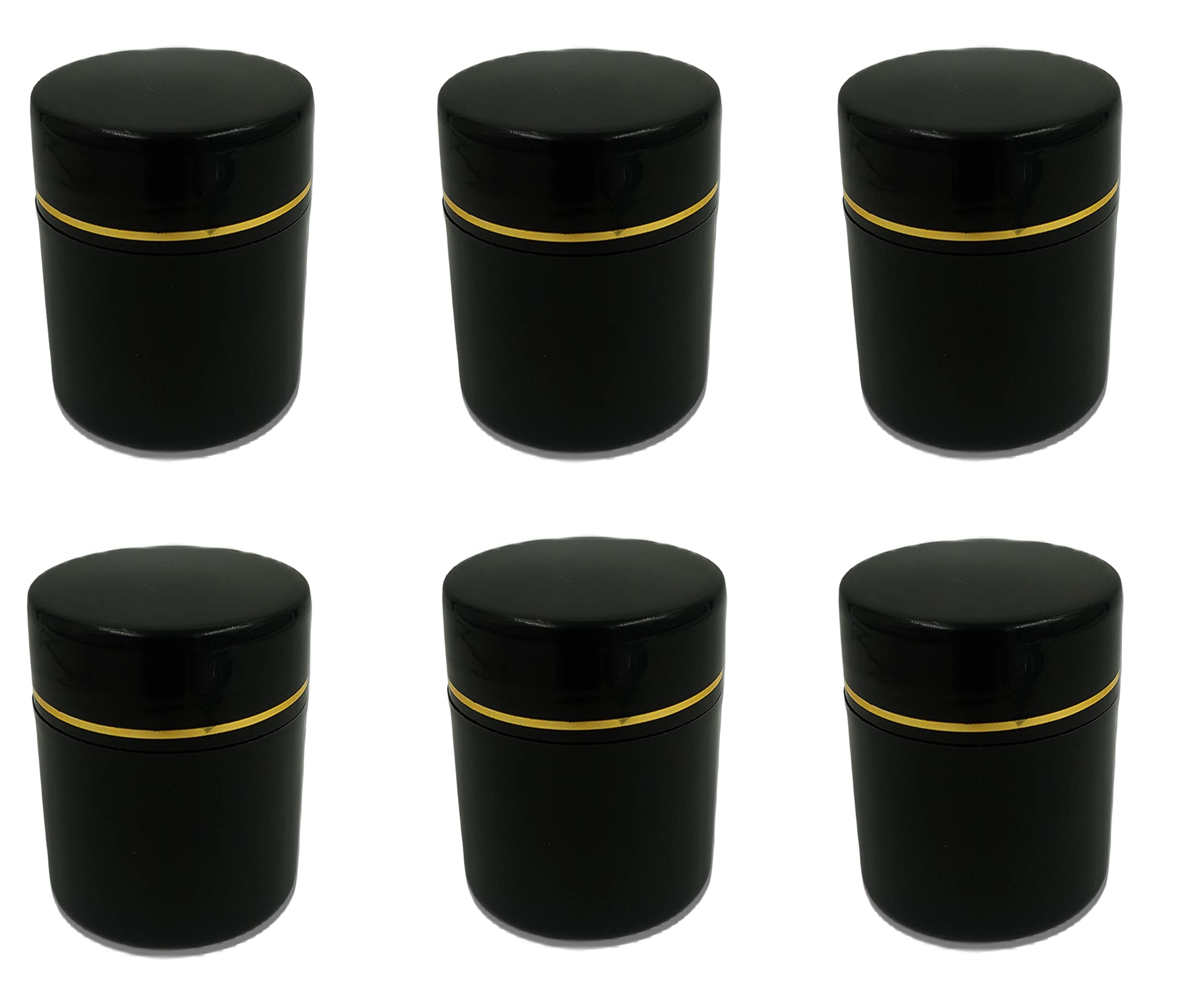 Hunky Dory 12pcs 100ml PET Jar Unbreakable Plastic Black Round Gold Ring Cosmetics Shan Container With Lid for Creams,Lip Balm, Body Butter, Essential oil, Costemic, Makeup Use (Pack of 12)-image-24