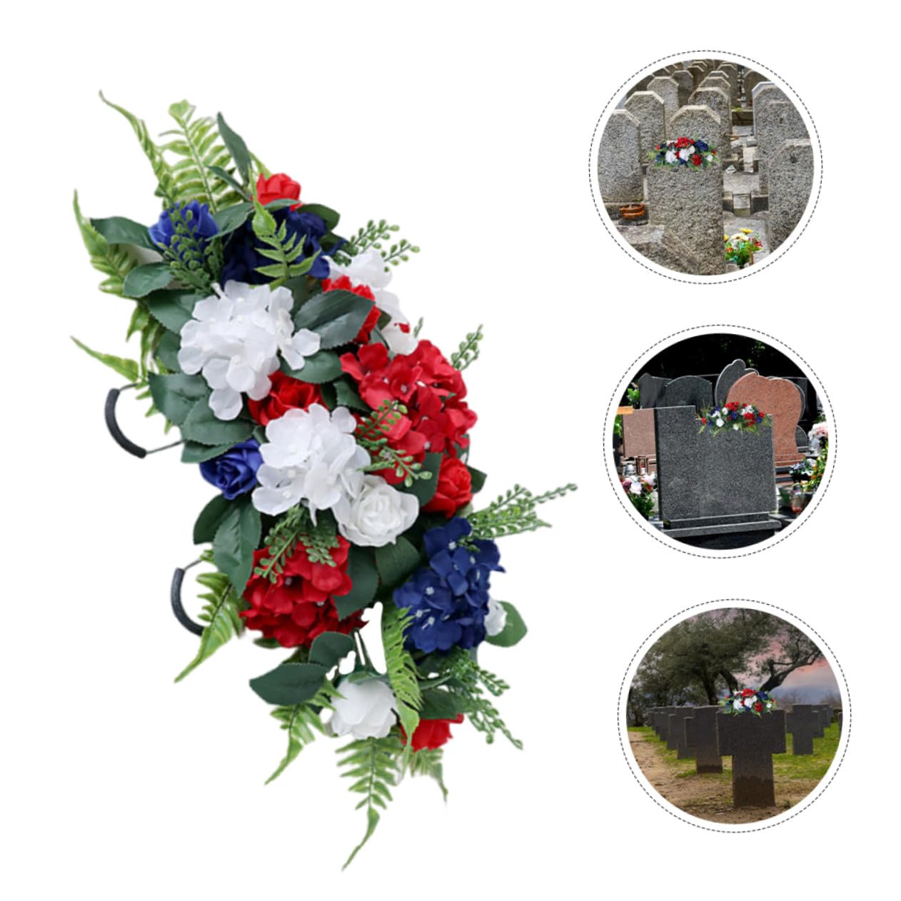 Fleurs Artificielles pour Cimetière Décoratives, Légères et Résistantes la Décoloration Extérieure, Adaptées aux Tombes et Pierres Tombales Ambiance Élégante et Solennelle
