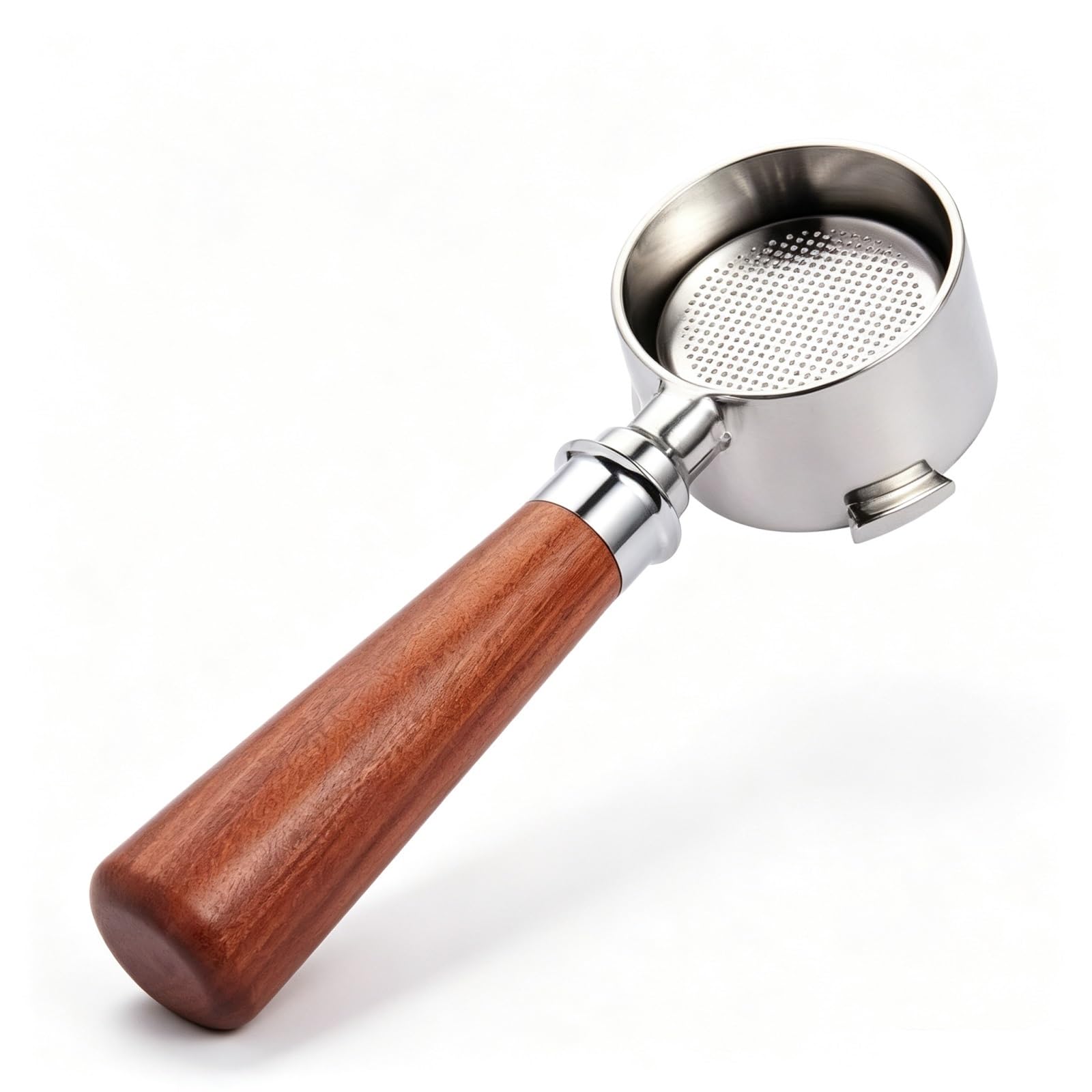 Portafiltro Compatible Con De'Longhi Dedica EC680/EC685. | Portafiltro sin fondo de 51 mm y 3 orejas con mango de madera - Cesta de filtro de repuesto for barista(B.230X51mm)