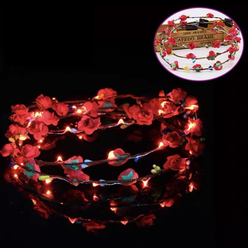 Corona Di Fiori LED Per Capelli | Ghirlanda Luminosa Per Capelli