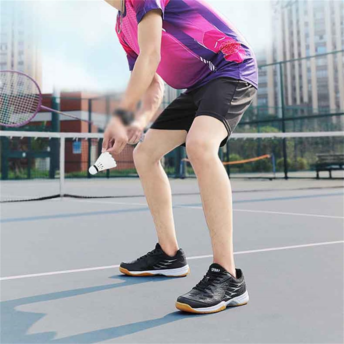 Zapatillas de Bádminton para Hombre Antideslizantes, Resistentes al Desgaste, Deportivas para Tenis, Cómodas, para Entrenamiento de Bádminton y Squash