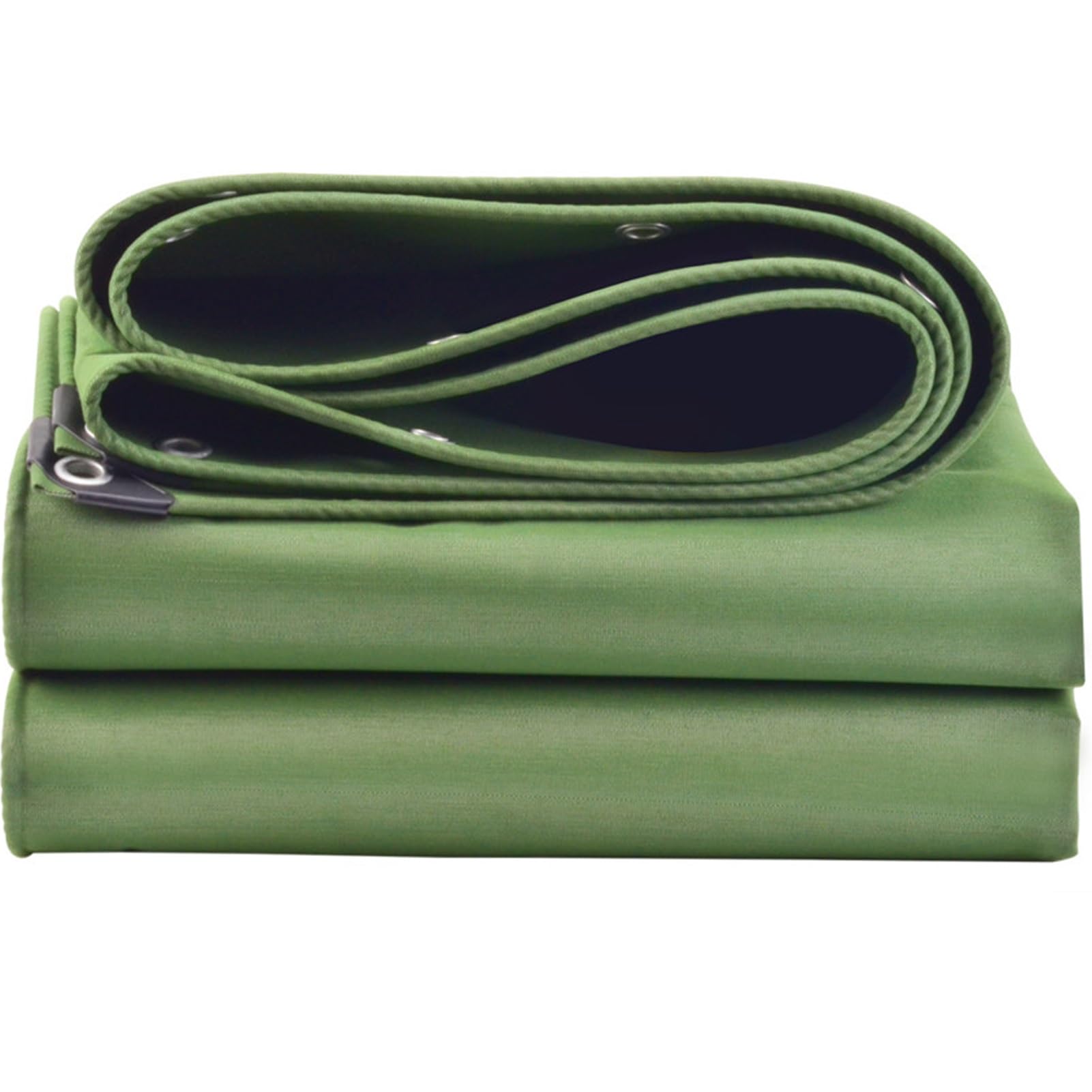 Green Heavy Duty Tarpaulin 4mx4m/4mx6m/6mx8m Thicken Waterproof Canvas Tarps with Reinforced Grommets, for Multipurpose Outdoor Use, Roofs, Camping(1.5x3m(4.9ftx9.8ft))