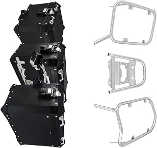 YKSM per Honda XADV 750 XADV750 2017-2020 Moto Borse Laterali Top Case Alluminio Bisaccia Cremagliera Portapacchi Staffa in Acciaio Inox (Color : One Set-BK)