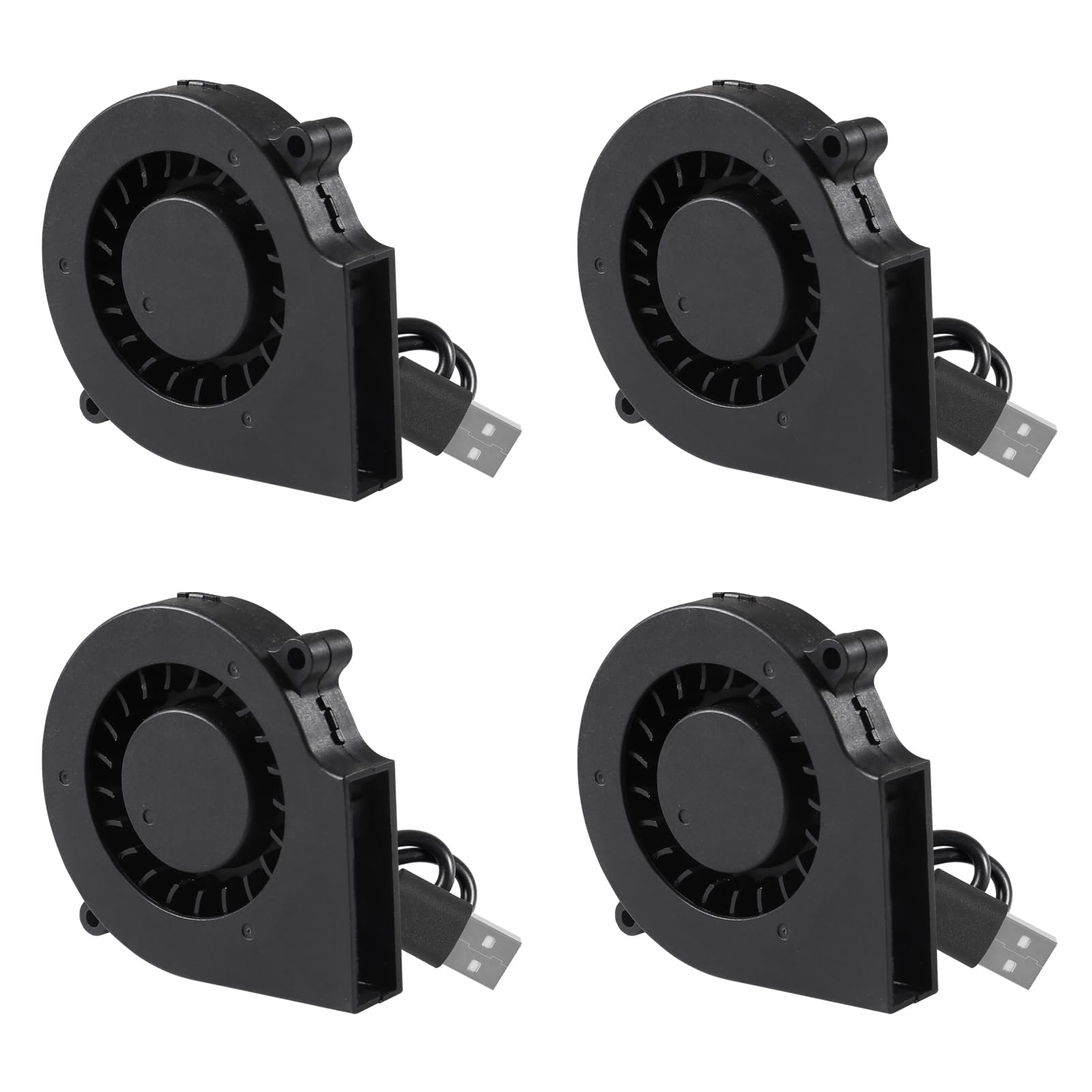 UMLIFE 4PCS 75mm 5V USB DC Brushless Cooling Blower Fan for 3D Printer, PC CPU Computer Case Cooler (75mm x 15mm)