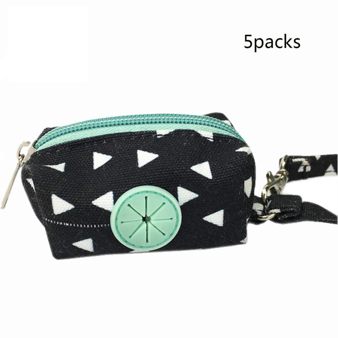 Pet Trash Dog Poop Bags Auslaufsicherer Hundeabfallsack Müllsack Aufräumen Canvas Aufbewahrungstasche 5 Packs